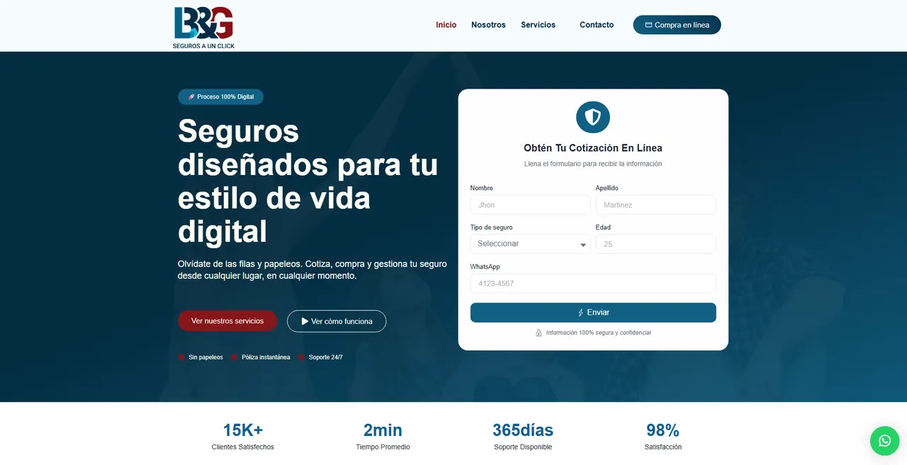 Vista del proyecto Bygseguros