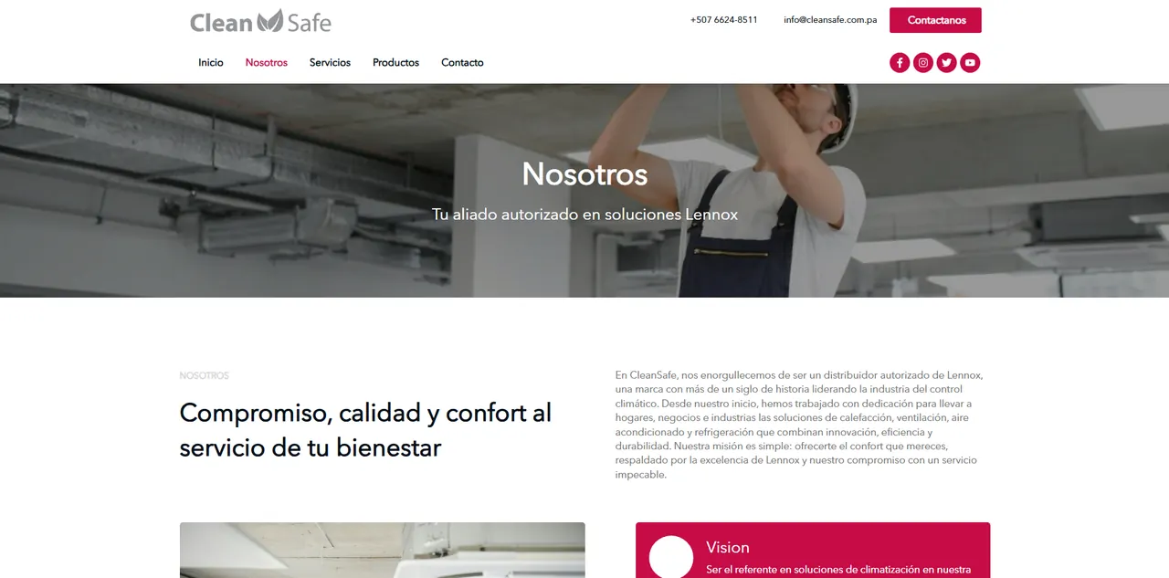 Vista del proyecto Cleansafe