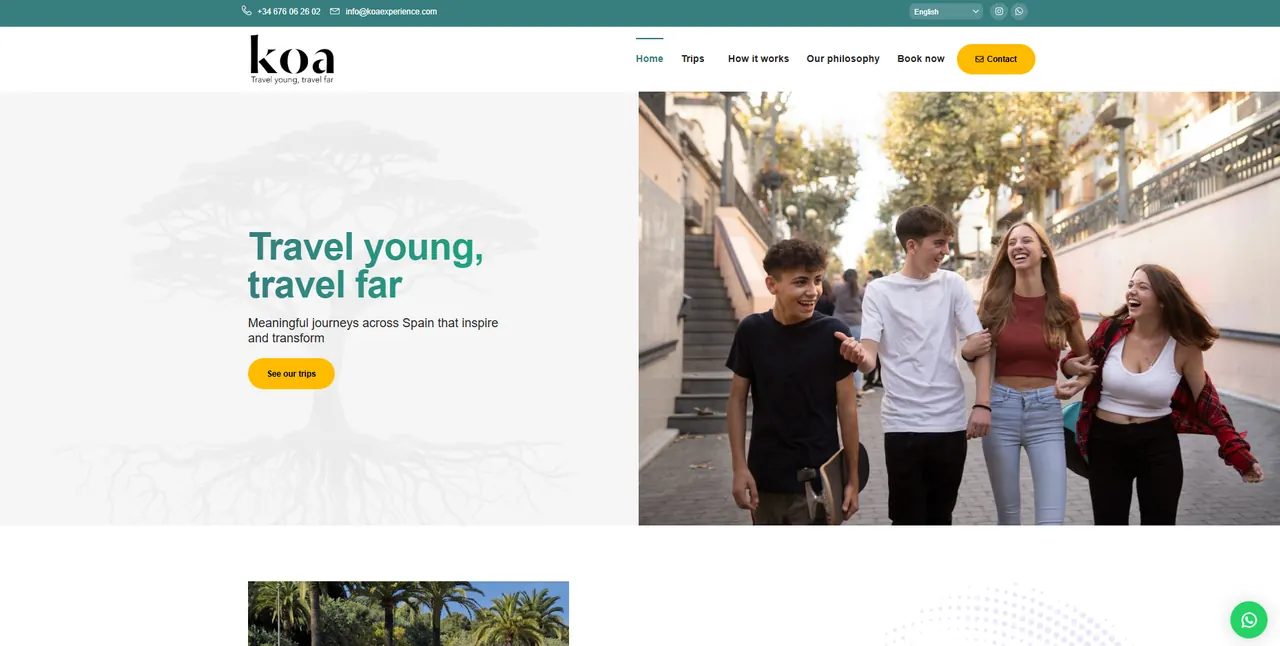 Vista del proyecto Koaexperience