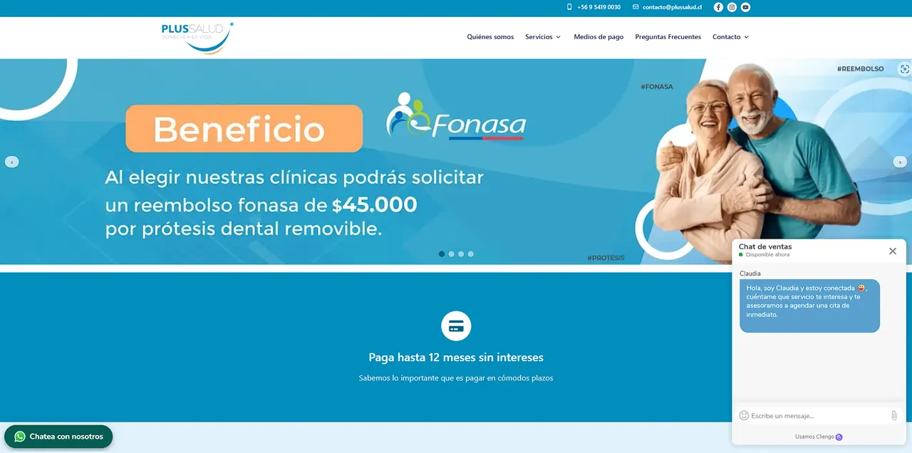 Vista del proyecto Plus Salud